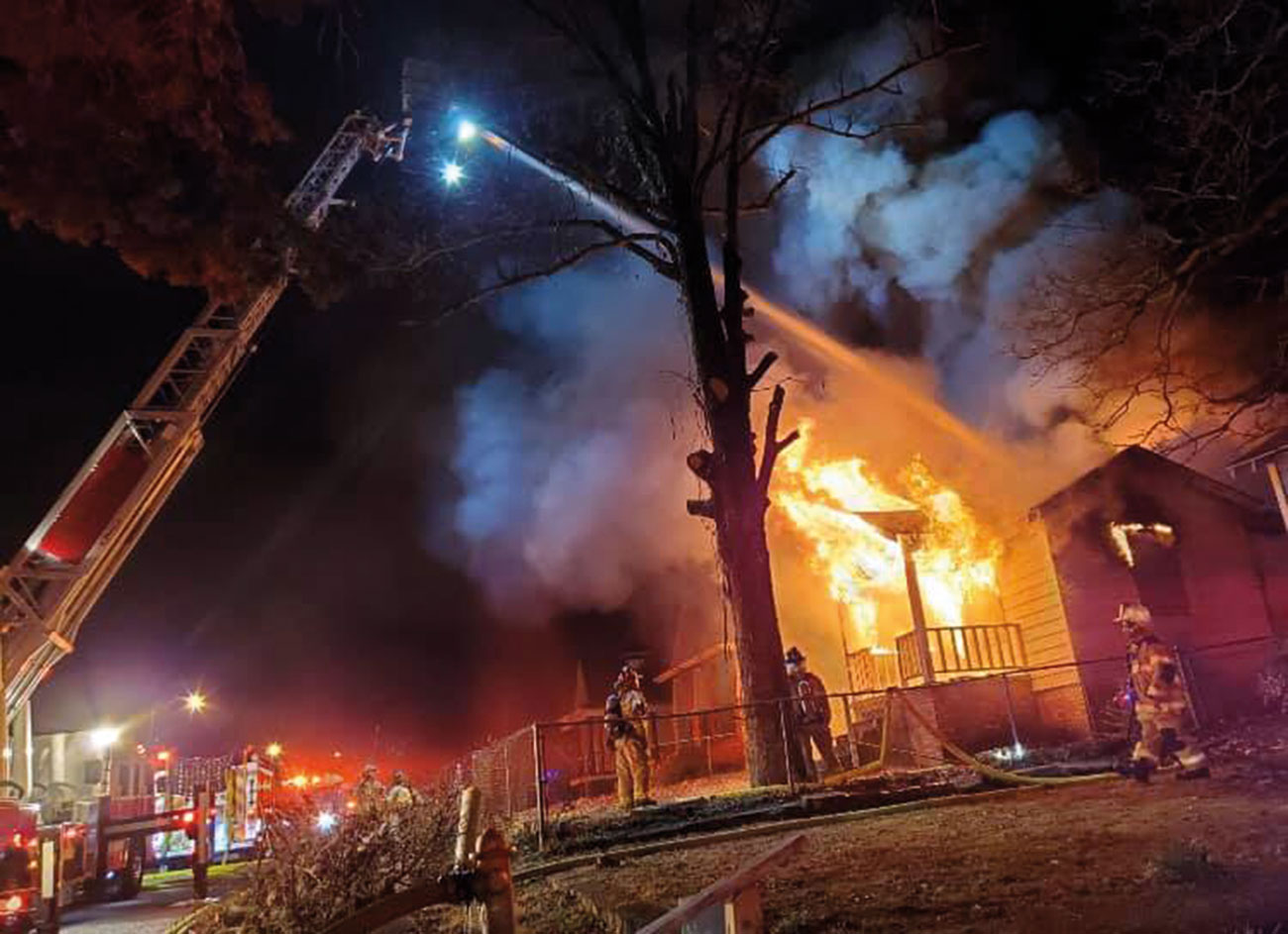 Illuminating smoke conditions and the fireground.