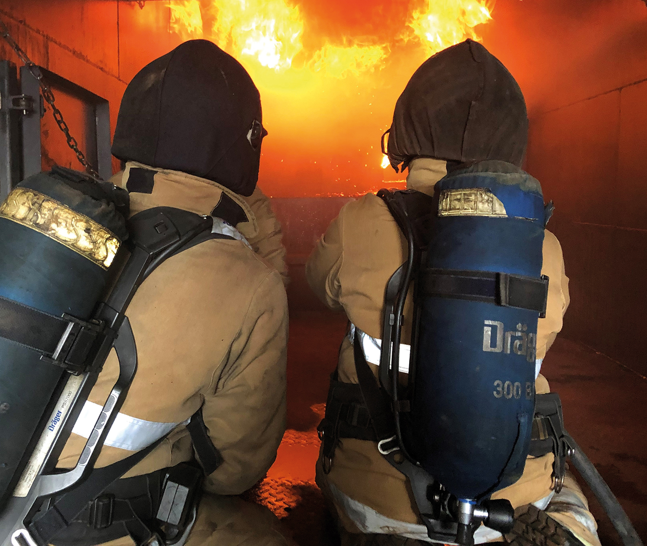 Soiled breathing apparatus worn by firefighters attending an incident. Images supplied by Author / Contributor