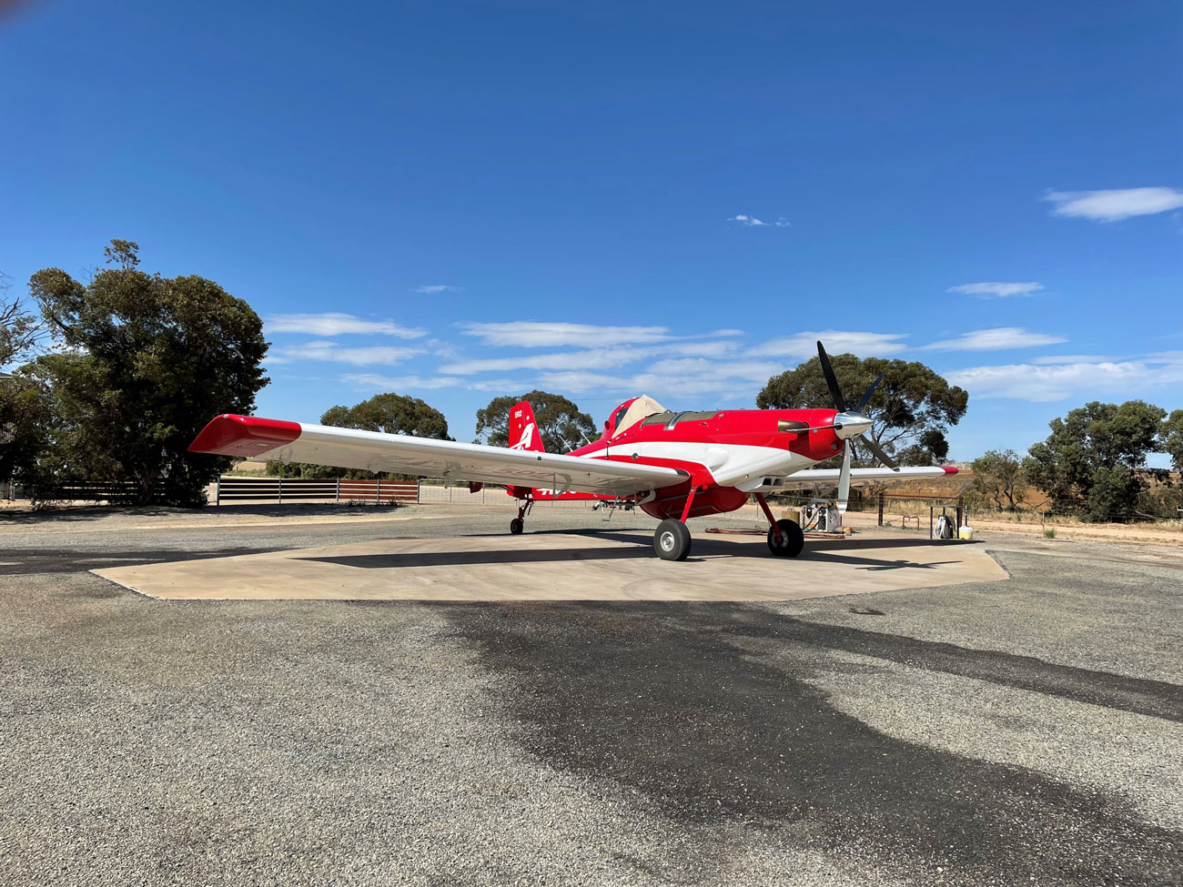 Figure 1: A SEAT aircraft (Air Tractor 802F) on standby at Hoyleton Airbase.